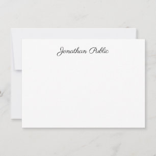 Trendy Hand Script Name Template Elegant Modern Mitteilungskarte