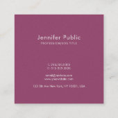 Trendy Handgeschriebener Script Chic Minimalistic  Quadratische Visitenkarte (Rückseite)