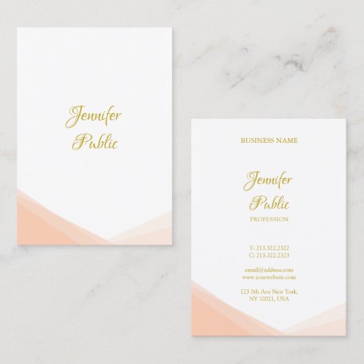 Trendy Handgeschriebenes Gold Script Moderne Vorla Visitenkarte (Vorne/Hinten)