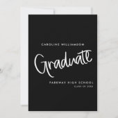 Trendy Handgeschriebenes Script Black & White Absc Einladung (Vorderseite)