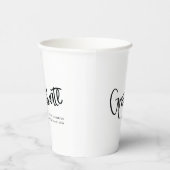 Trendy Handgeschriebenes Script Black & White Absc Pappbecher (Rechts)