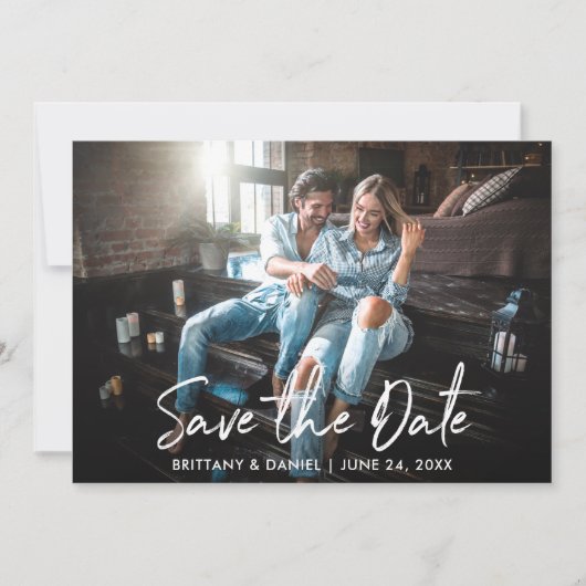 Trendy Handgeschriebenes Skript Save the Date Foto (Vorderseite)
