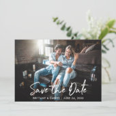 Trendy Handgeschriebenes Skript Save the Date Foto (Stehend Vorderseite)