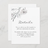 Trendy handgezeichnet Blume Hochzeitsempfehlung De Begleitkarte (Vorne/Hinten)