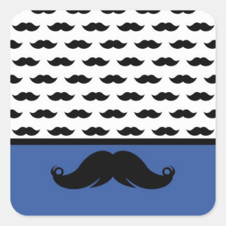 Trendy Handlebar Mustache Mustache Stache Quadratischer Aufkleber