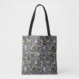 Trendy-Handskizzen-Schmetterlinge fliegen mit Blen Tasche
