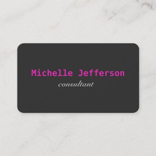 Trendy Handwriting Gray Visitenkarte (Vorderseite)