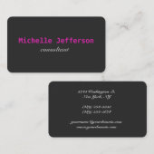 Trendy Handwriting Gray Visitenkarte (Vorne/Hinten)