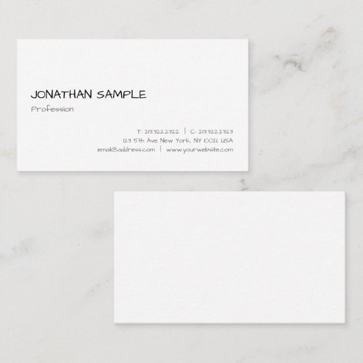 Trendy Handwriting Script Elegante Moderne Vorlage Visitenkarte (Vorne/Hinten)