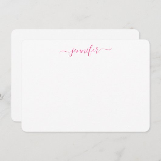 Trendy Handwriting Script Personalisiert Berry Pin Mitteilungskarte (Vorne/Hinten)