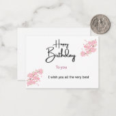 Trendy Happy Birthday Card | Editable Template | C Mitteilungskarte (Vorderseite/Rückseite Beispiel)