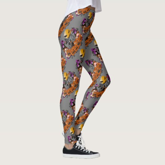 Trendy Happy Halloween Gray Gnome Leggings (Rechts)
