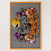 Trendy Happy Halloween Gray Gnome Puzzle (Vertikal)