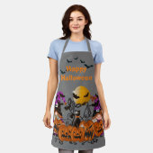 Trendy Happy Halloween Gray Gnome Schürze (Getragen)