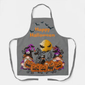 Trendy Happy Halloween Gray Gnome Schürze (Vorderseite)