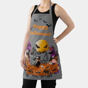 Trendy Happy Halloween Gray Gnome Schürze