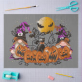 Trendy Happy Halloween Gray Gnome Seidenpapier (Basteln)