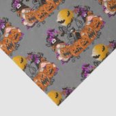 Trendy Happy Halloween Gray Gnome Seidenpapier (Ausschnitt)