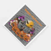 Trendy Happy Halloween Gray Gnome Serviette (Ecke)
