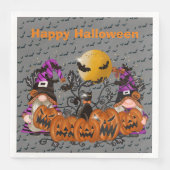 Trendy Happy Halloween Gray Gnome Serviette (Vorderseite)