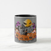 Trendy Happy Halloween Gray Gnome Tasse (Zentrum)