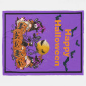 Trendy Happy Halloween Lila Gnome Fleecedecke (Vorderseite (Horizontal))