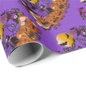 Trendy Happy Halloween Lila Gnome Geschenkpapier (Rolleneckpunkt)