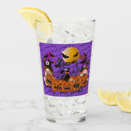 Trendy Happy Halloween Lila Gnome Glas