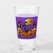Trendy Happy Halloween Lila Gnome Glas (Vorderseite)