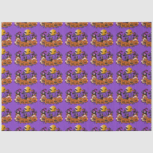 Trendy Happy Halloween Lila Gnome Seidenpapier