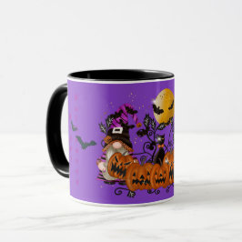 Trendy Happy Halloween Lila Gnome Tasse