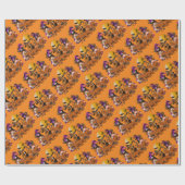 Trendy Happy Halloween Orange Gnome Geschenkpapier (Flach)