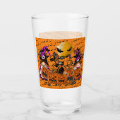 Trendy Happy Halloween Orange Gnome Glas (Vorderseite)