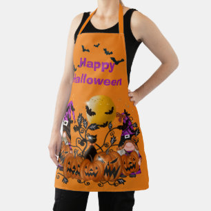 Trendy Happy Halloween Orange Gnome Schürze