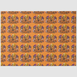 Trendy Happy Halloween Orange Gnome Seidenpapier