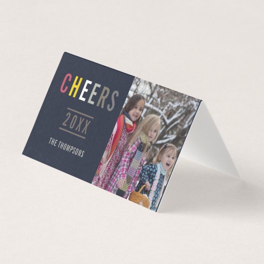 Trendy Happy Holidays Family Gruß Foto (Vorderseite)