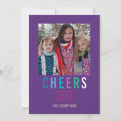 Trendy Happy Holidays Family Gruß Foto Karte (Vorderseite)