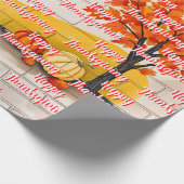Trendy Happy Thanksgiving Schöner Fall Geschenkpapier (Ecke)
