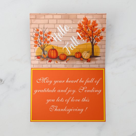 Trendy Happy Thanksgiving Schöner Fall Karte (Innenseite)
