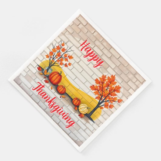 Trendy Happy Thanksgiving Schöner Fall Serviette (Ecke)