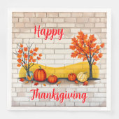 Trendy Happy Thanksgiving Schöner Fall Serviette (Vorderseite)