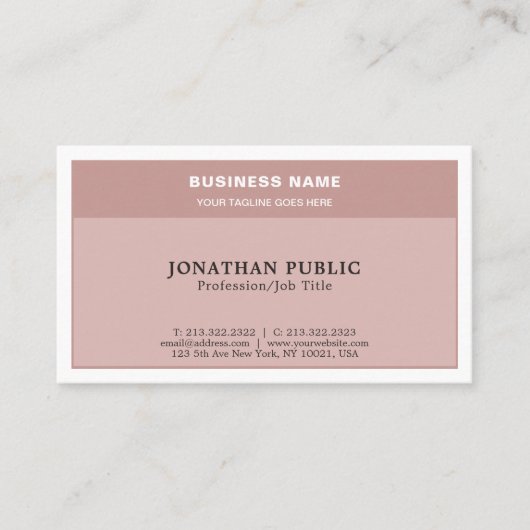 Trendy Harmonic Colors Beruflich Stilvoll Schlicht Visitenkarte (Vorderseite)