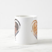 Trendy Heart Couple Newlywed Family Foto Collage Kaffeetasse (Mittel)
