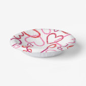Trendy Heart Doodles 01 Pappteller (Gewinkelt)
