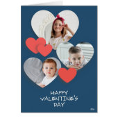 Trendy Heart Foto Collage Blue Grußkarte (Vorne)