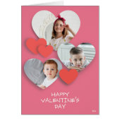Trendy Heart Foto Collage Pink Grußkarte (Vorne)