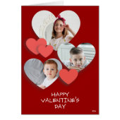 Trendy Heart Foto Collage Rote Grußkarte (Vorne)