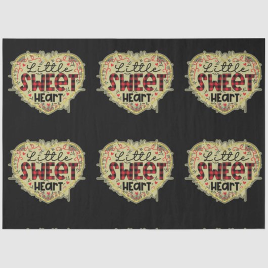 Trendy Heart Glitzer Valentinstag Seidenpapier (Vorderseite)