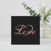 Trendy Heart Gray Calligraphy Liebe Wedding (Stehend Vorderseite)