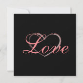 Trendy Heart Gray Calligraphy Liebe Wedding (Rückseite)